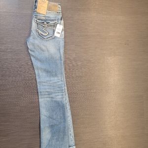 Ladies silver jeans